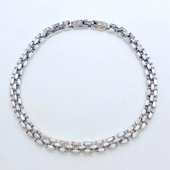 Vintage Rare CROWN TRIFARI Baguette Rhinestone Necklace - Picture 8 of 17